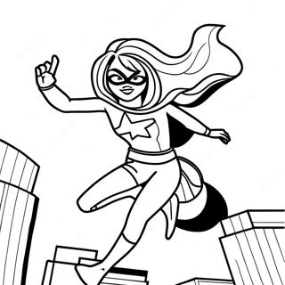 Ms Marvel in Action Coloring Page | Ms Marvel coloring page