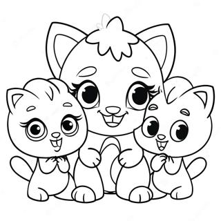 Cute Talking Angela with Friends Coloring Page | Talking Angela coloring page
