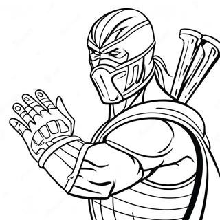 Sub Zero Ice Powers Coloring Page | Sub Zero Mortal Kombat coloring page