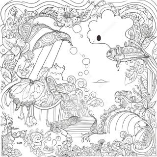 Intricate Kerby Rosanes Fantasy Scene Coloring Page | Kerby Rosanes Finished coloring page