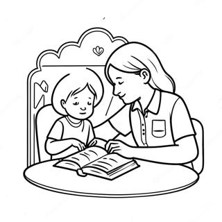 Compassionate Social Worker Helping Child Coloring Page | Social Work coloring page