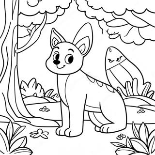 Majestic Forest Animals Coloring Page | Forest for Adults coloring page