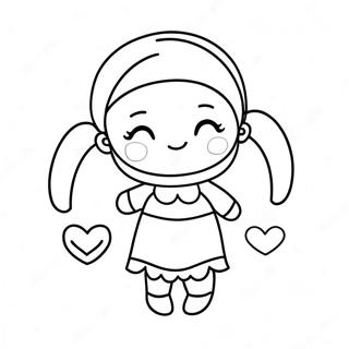 Page à colorier d'une sœur mignonne avec un cœur | Page de coloriage Je t'aime sœur