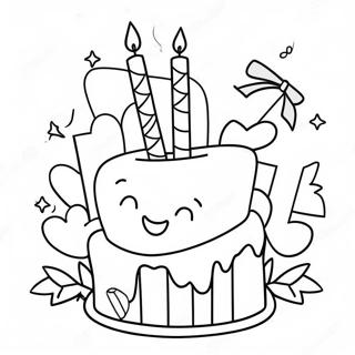 Happy 3rd Birthday Celebration Coloring Page | Happy 3rd Birthday coloring page