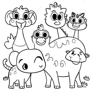 Colorful Zooba Animals Coloring Page | Zooba coloring page