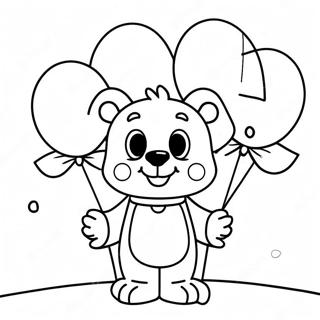Stanley with Colorful Balloons Coloring Page | Stanley coloring page