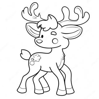 Cute Christmas Reindeer Coloring Page | Christmas Reindeer coloring page