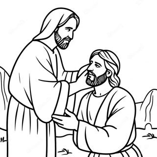 Jesus Healing the Blind Man Coloring Page | Jesus Miracles coloring page