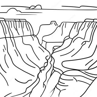 Grand Canyon Scenic View Coloring Page | Grand Canyon coloring page