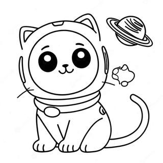 Space Cat Coloring Page | Space Cat coloring page