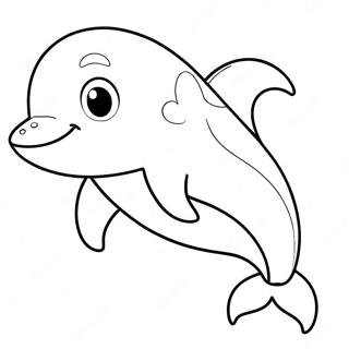 Cute Blue Dolphin Coloring Page | Blue coloring page