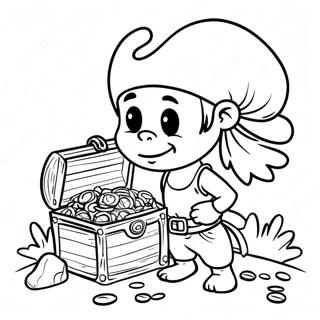 Jake the Pirate with Treasure Coloring Page | Jake and the Neverland Pirates coloring page