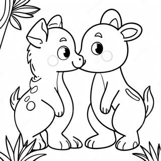 Side by Side Animals Coloring Page | Side by Side coloring page