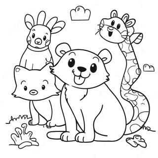 Dot Markers Animal Friends Coloring Page | Dot Markers coloring page