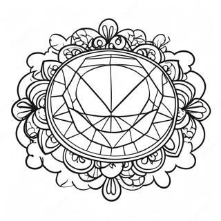 Shiny Gemstone Coloring Page | Rocks and Minerals coloring page