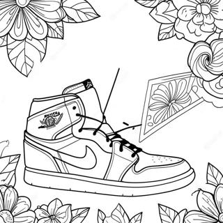 Jordan 1 Sneaker Coloring Page | Jordan 1 Sneaker coloring page