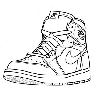 Classic Jordan 1 Sneaker Coloring Page | Jordan 1 Sneaker coloring page