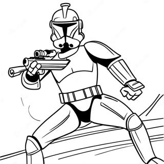 Phase 2 Clone Trooper Action Pose Coloring Page | Phase 2 Clone Trooper coloring page