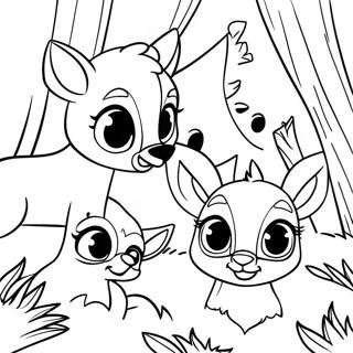 Bambi with Friends Coloring Page | Bambi coloring page