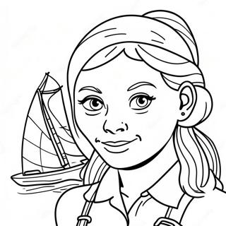 Adventurous Like Nastya Coloring Page | Like Nastya PNG coloring page