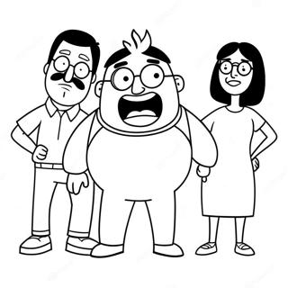 Funny Bob's Burgers Characters Coloring Page | Bob's Burgers coloring page
