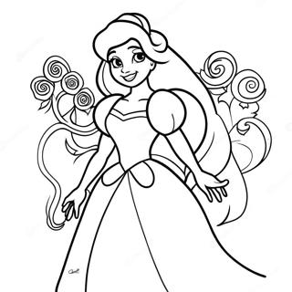 Rebellious Disney Princess Coloring Page | Punk Disney Princess coloring page