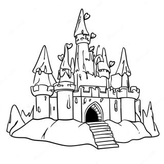 Sparkling Ice Castle Coloring Page | Ice coloring page