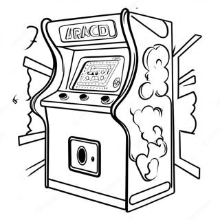 80s Retro Arcade Coloring Page | 80s coloring page