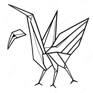 Origami Crane Coloring Page | Origami coloring page