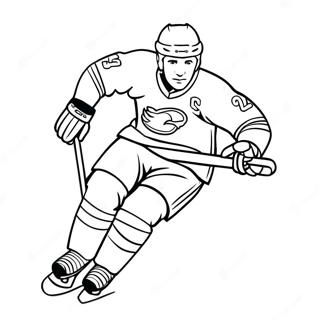 Hockey Player Skating Fast Coloring Page | Hockey coloring page