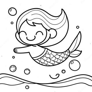 Boy Mermaid Swimming in the Ocean Coloring Page | Boy Mermaid coloring page