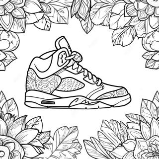 Jordan 5 Sneaker Outline Coloring Page | Jordan 5 Sneaker coloring page