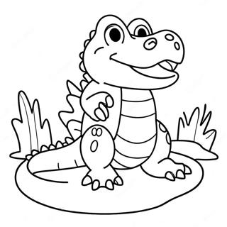 Playful Montgomery Gator Coloring Page | Montgomery Gator coloring page