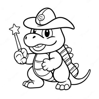 Lemmy Koopa with Colorful Wand Coloring Page | Lemmy Koopa coloring page