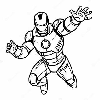 Iron Man Flying in His Suit Coloring Page | Lego Avengers coloring page