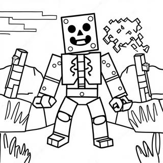 Minecraft Skeleton Coloring Page | Minecraft Skeleton coloring page