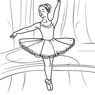 Ballet Dancer in Graceful Pose Coloring Page | I Love Dance coloring page