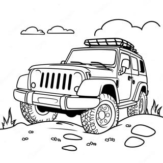 Sporty SUV Off-Road Adventure Coloring Page | SUV coloring page