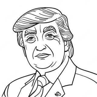 Donald Trump Official Portrait Coloring Page | Donald Trump coloring page