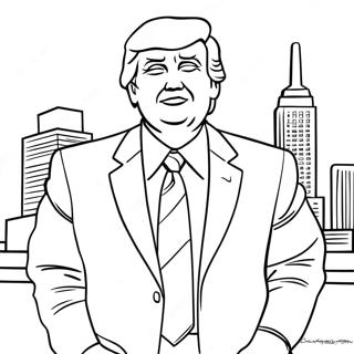 Donald Trump in a Business Suit Coloring Page | Donald Trump coloring page
