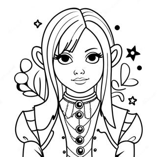 Gothic Emo Character Coloring Page | Emo coloring page