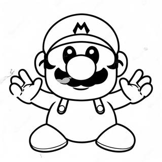 Among Us Mario Character Coloring Page | Among Us Mario coloring page