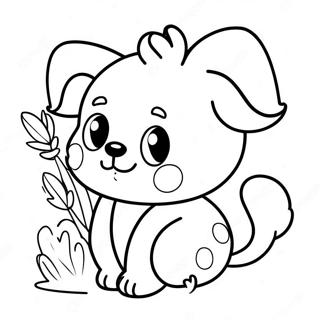 Adorable Animal Sticker Coloring Page | Cute Sticker coloring page