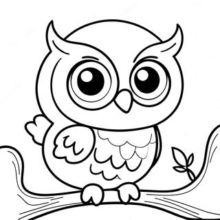 Cute Baby Owl Coloring Page | Finished Owl coloring page