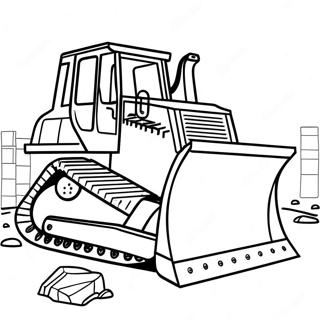 Bulldozer Construction Site Coloring Page | Bulldozer coloring page