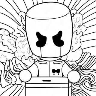 DJ Marshmello Coloring Page | DJ Marshmello coloring page