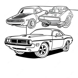 Classic Dodge Challenger Coloring Page | Dodge Challenger coloring page
