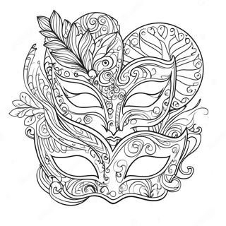 Elegant Masquerade Masks Coloring Page | Masquerade Masks coloring page
