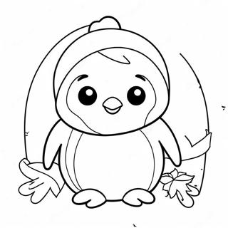 Cute Christmas Penguin Coloring Page | Cute Christmas Penguin coloring page