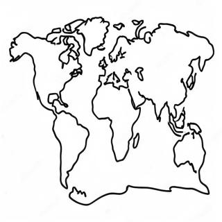 Colorful Continents Coloring Page | Continents coloring page